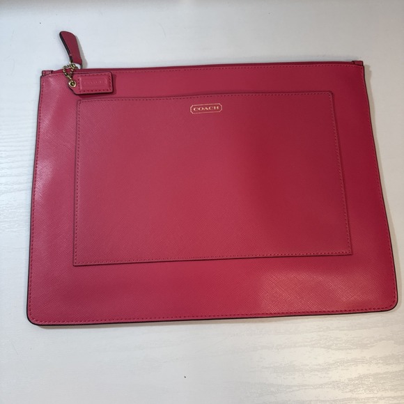 COACH PINK LARGE SKINNY TECH ZIP POUCH - New Without Tags - Picture 1 of 7